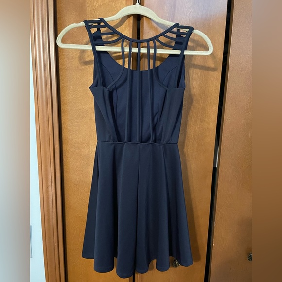 Navy Dress Open Back - Picture 2 of 3